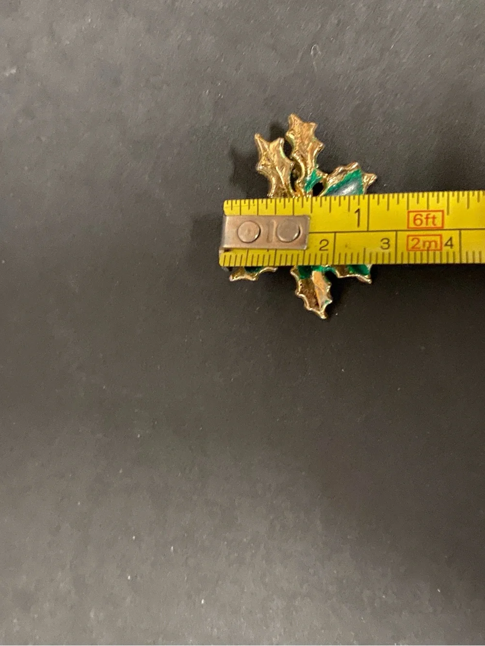 Gold and Green Holly Leaf Accent Pin - Holiday Home Accent